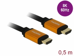 Delock Ultra High Speed HDMI Cable, 48 Gbps, 8K 60 Hz, 0.5 m