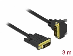 Delock DVI cable 24 + 1, plug-in to 24 + 1 plug-in, rectangular, length 3 m