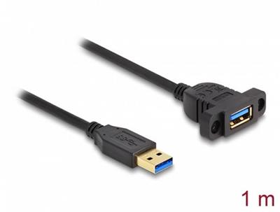Delock Kabel SuperSpeed USB 5 Gbps (USB 3.2 Gen 1) ze zástrčky USB Typu-A na zásuvku, 1 m, panelová