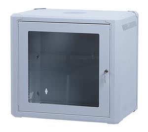Masterlan one-piece rack data cabinet 19  9U/400mm, disassembled - FLAT PACK, glass door