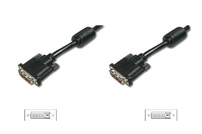 Digitus DVI connection cable, DVI(24+1), 2x ferrit M/M, 2.0m, DVI-D Dual Link, bl
