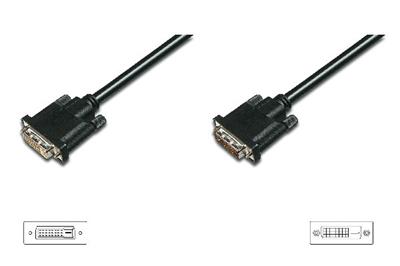 Digitus DVI extension cable, DVI(24+1) M/F, 10.0m, DVI-D Dual Link, bl