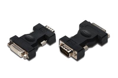 Digitus DVI adapter, DVI(24+5) - HD15 F/M, DVI-I dual link, bl