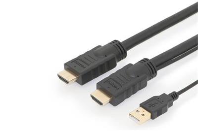 Digitus connection cable with Active amplification HDMI High Speed Ethernet 20m Ultra HD 4K, HDMI 2.0