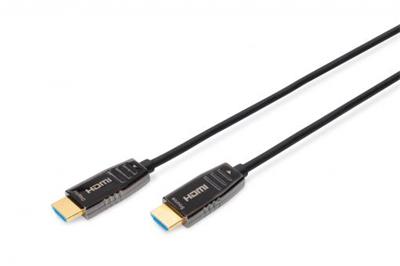 Digitus HDMI 2.1 AOC hybrid optical cable, Type AM / M, 15m, UHD 8K @ 60Hz, CE, gold, bl
