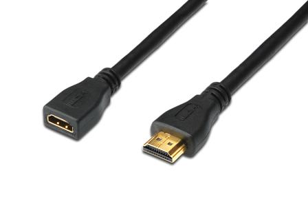 Digitus HDMI High Speed ??with Ethernet extension cable, type A, M / F, 2.0 m, HDMI 1.4, UL, bl, gold plated contacts