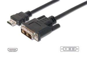 Digitus HDMI / A to DVI connection cable, 2x shielded, 2M, black