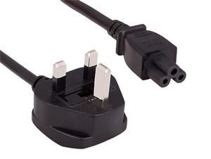 OEM Power cord for notebook, 0,25m, UK plug, black, 3-pin