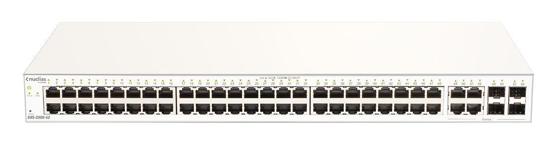 D-Link DBS-2000-52 52-Port Gigabit Nuclias Smart Managed Switch including 4x 1G Combo Ports (With 1