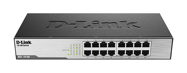 D-Link DES-1016D/E 16-Port 10/100Mbps Fast Ethernet Unmanaged Switch