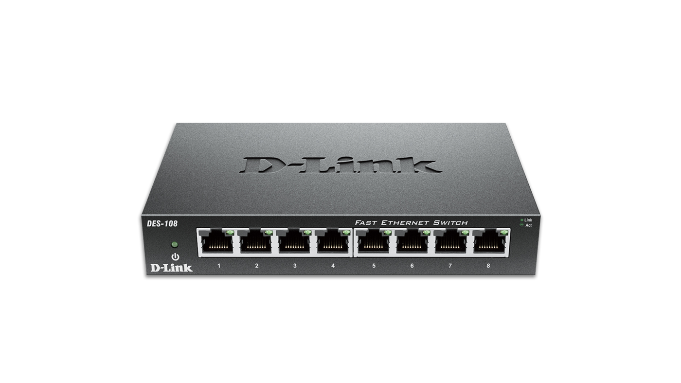D-Link DES-108/E 8-port 10/100 Metal Housing Unmanaged Desktop Switch