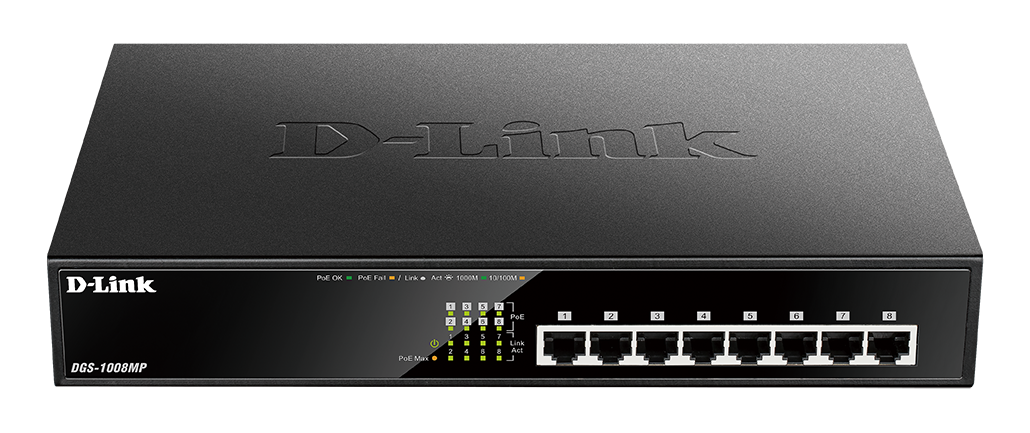 D-Link DGS-1008MP 8 Port Desktop Switch with 8 PoE Ports