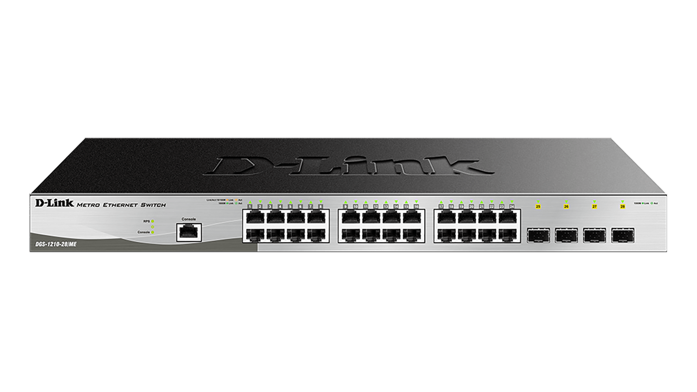 D-Link DGS-1210-28/ME 24-Port 10/100/1000BASE-T + 4-Port 1 Gbps SFP Metro Ethernet Managed Switch