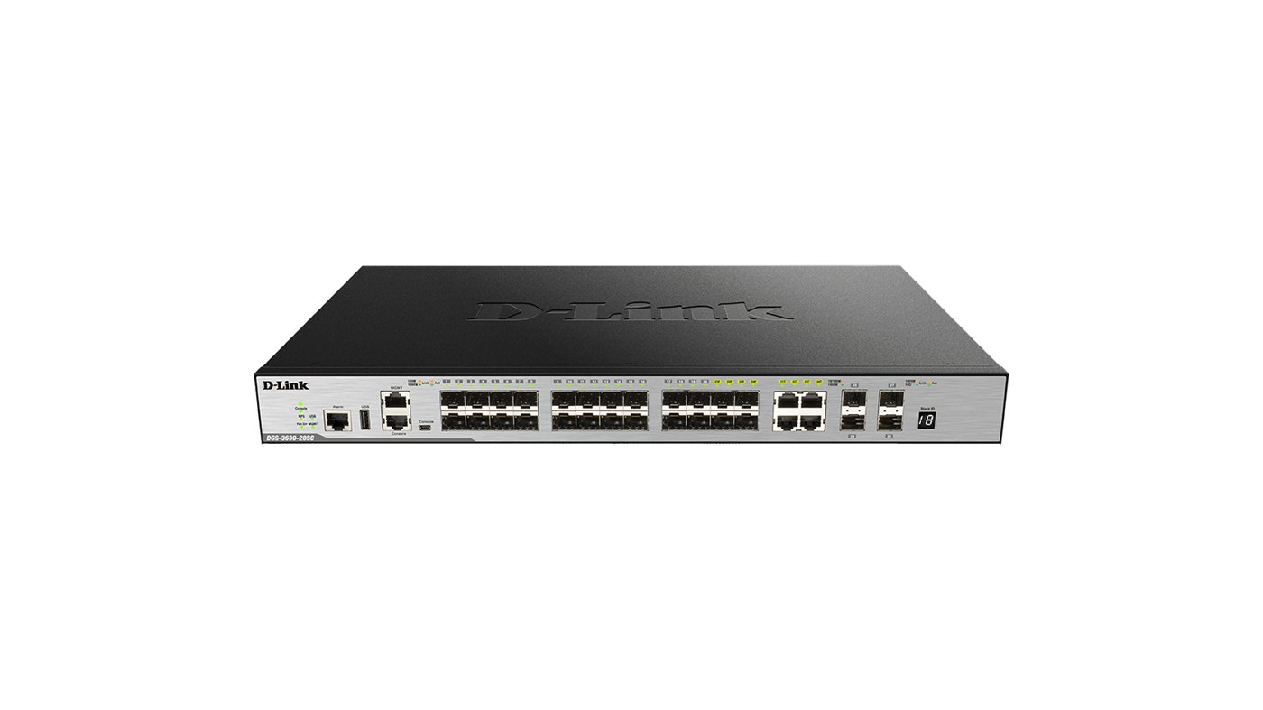 D-Link 20-port SFP Layer 3 Stackable Managed Gigabit Switch including 4-port Combo 1000BaseT/SFP +