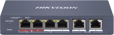 Hikvision DS-3E1106HP-EI PoE Smart managed Switch, 4x PoE, 60W