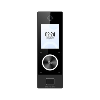 Hikvision DS-K1T323MBFWX-E1 - IP terminal with facial recognition and fingerprint reader, 1 button, Mifare reader