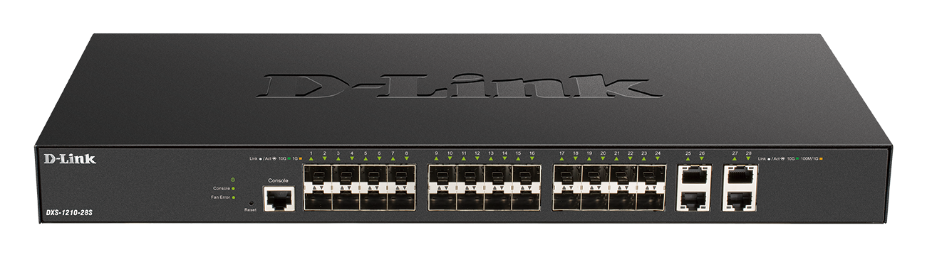 D-Link DXS-1210-28S 24 x 10G SFP+  ports + 4 x 10G Base-T ports Smart Managed Switch