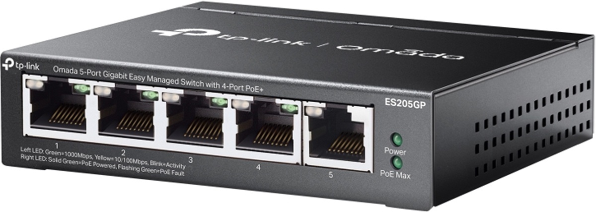 TP-Link ES205GP - Omada 5-port Easy Managed Switch, 4x PoE+