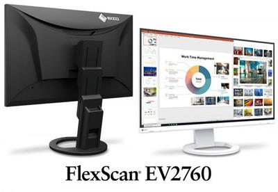 EIZO 27 "EV2760-WT, IPS, 2560 x 1440,350 cd / m2,1000: 1,5 ms, Ultra Slim, 2x DP, HDMI, DVI, USB, white