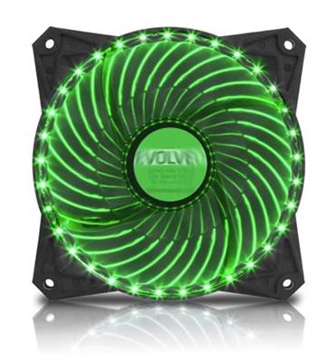 EVOLVEO fan 120mm, LED 33 points, green