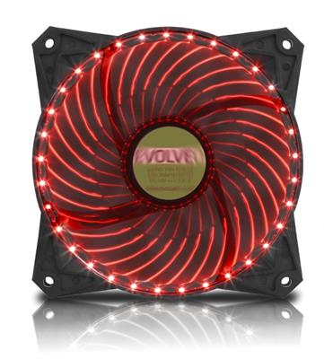 EVOLVEO fan 120mm, LED 33 points, red