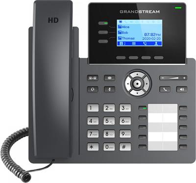 Grandstream GRP2604 SIP phone, 2.48 "LCD backlit display, 6 SIP accounts, 10BLF thickness, 2x1Gbit ports