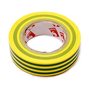 PVC insulating tape 15 mm / 10m yellow-green