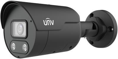 UNV IP bullet camera - IPC2124LE-ADF28KMC-WL-BLACK, 4MP, 2.8mm, IR + LED, Speaker, EasyStar, Black