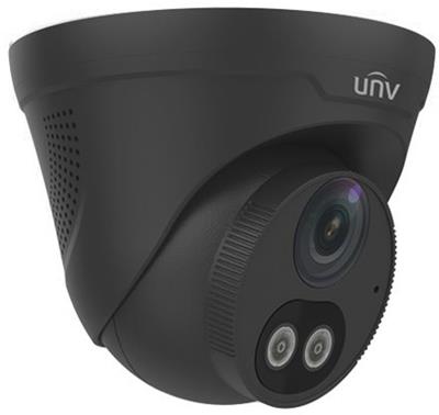 UNV IP turret camera - IPC3614LE-ADF40KC-WL-BLACK, 4MP, 4mm, IR + LED, Speaker, EasyStar, Black