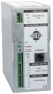Power supply / charger for DIN rail with managment BKE JSD-300-275/DIN2_CH_ODP, 27,5 V, 300 W, 10 A, LAN port