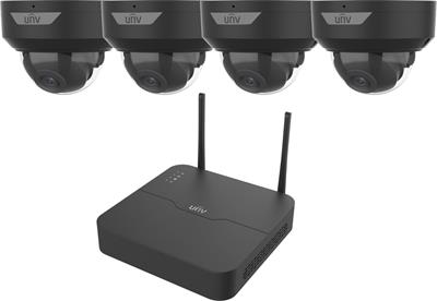 UNV IP WiFi KIT, NVR NVR301-04LS3-W + 4x IP dome camera IPC322LB-AF28WK-G-BLACK, 2MP