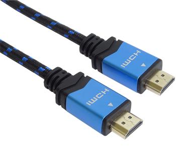 PremiumCord Ultra HDTV 4K @ 60Hz HDMI 2.0b Metal Cable + Gold Plated 0.5m Cotton Sheathed Cable