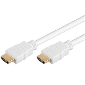 PremiumCord HDMI High Speed + Ethernet cable, white gold-plated connectors, 0.5 m