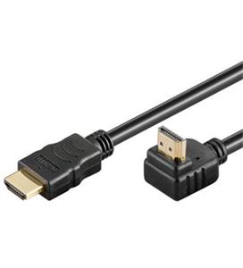 PremiumCord HDMI High Speed + Ethernet cable, gold-plated curved connector 90 ° 10m