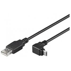 PREMIUMCORD USB 2.0A-Micro B connecting cable 90 degree. 2m (black)