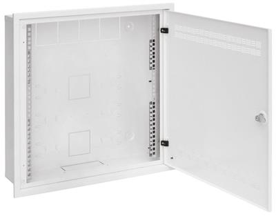 Solarix cabinet SOHO LC-18 in-wall with rails 2U, 4U a 11U, 550x550x150mm, white, in-wall frame
