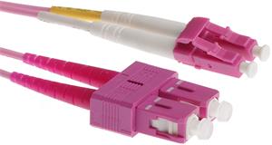 Masterlan fiber optic patch cord, LCupc-SCupc, Multimode 50/125 OM4, duplex, 3m