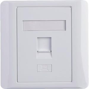 EuroLan modular UTP concealed socket, for 1x keystone, white, without keystone