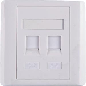 EuroLan modular UTP concealed socket, for 2x keystone, white, without keystones