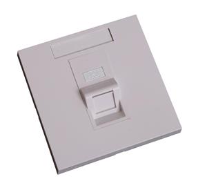 EuroLan modular UTP concealed socket, for 1x keystone, 45°, white, without keystone