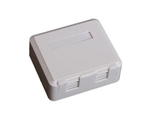 EuroLan modular UTP socket on surface, for 2x keystone, white, without keystones