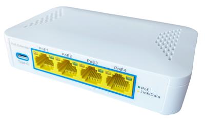 MaxLink MAXPI60EXT1x4 PoE extender - 802.3af/at, 65W, 1Gbit, 4xPoE, 1xUSB-C