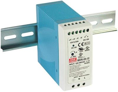 MEAN WELL MDR-40-12, DIN rail switching power supply, 12V, 40W