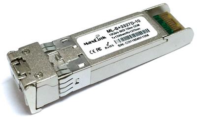 MaxLink 10G SFP+ optical module, WDM(BiDi), SM, Tx 1330/Rx1270nm, 10KM, 1x LC connector, DDM