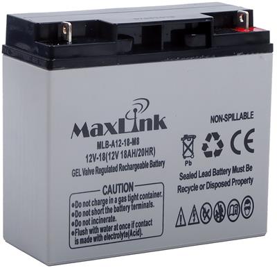 MaxLink lead acid battery AGM 12V 18Ah, M5 connector