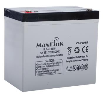 MaxLink lead acid battery AGM 12V 55Ah, M6