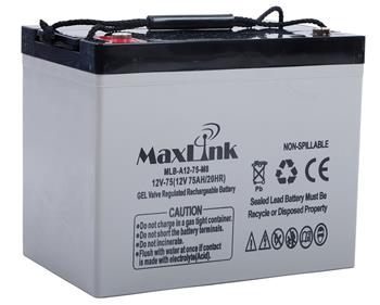 MaxLink lead acid battery AGM 12V 75Ah, M6