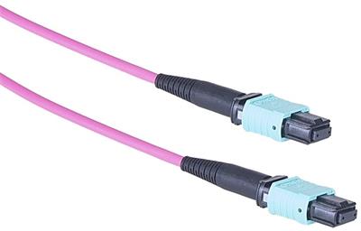 Masterlan fiber optic MPO patch cord, MPOupc/MPOupc, female, MM, OM4, 12 fibers, Type B, 2m