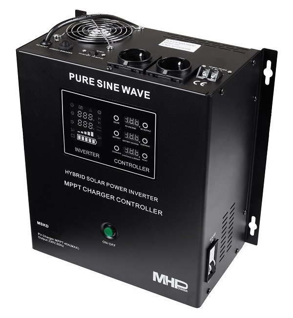 Backup power supply MHPower MSKD-1800-24, UPS, 1800W, pure sine, 24V, MPPT solar controller