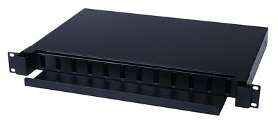 Masterlan ODF 12x SC Duplex, optic enclosure with patch panel with cover and splice tray , 1U, 19 , black